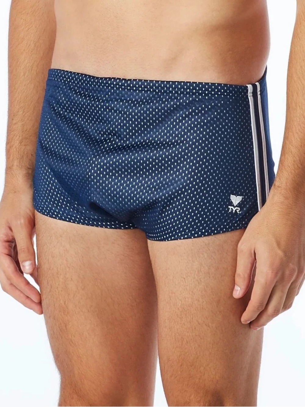 TYR Men’s Poly Mesh Trainer Swim Brief – Drag Suit, Navy,Size 28, NWT